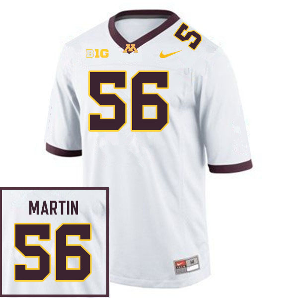 Men #56 Val Martin Minnesota Golden Gophers College Football Jerseys Sale-White - Click Image to Close